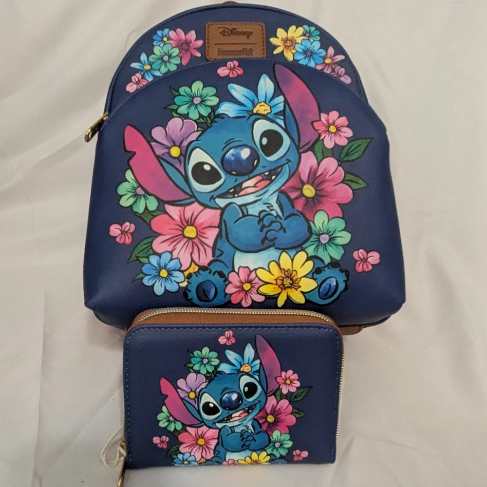 Disney Stitch Loungefly Mini Backpack and Wallet
